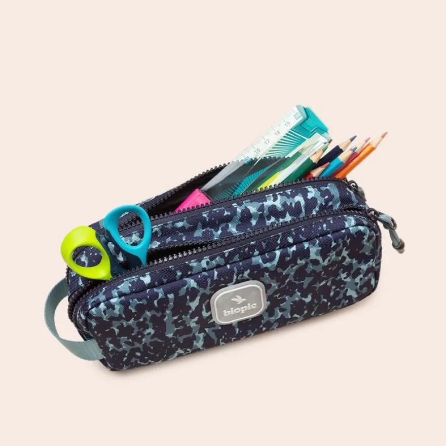 Trousse double entrée scolaire Juliette - 22 x 7 x 9 cm - disponible dans différentes couleurs - Biopic
