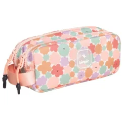 Trousse double entrée scolaire Juliette - 22 x 7 x 9 cm - disponible dans différentes couleurs - Biopic