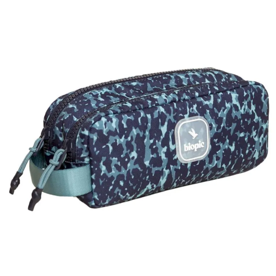 Trousse double entrée scolaire Juliette - 22 x 7 x 9 cm - disponible dans différentes couleurs - Biopic