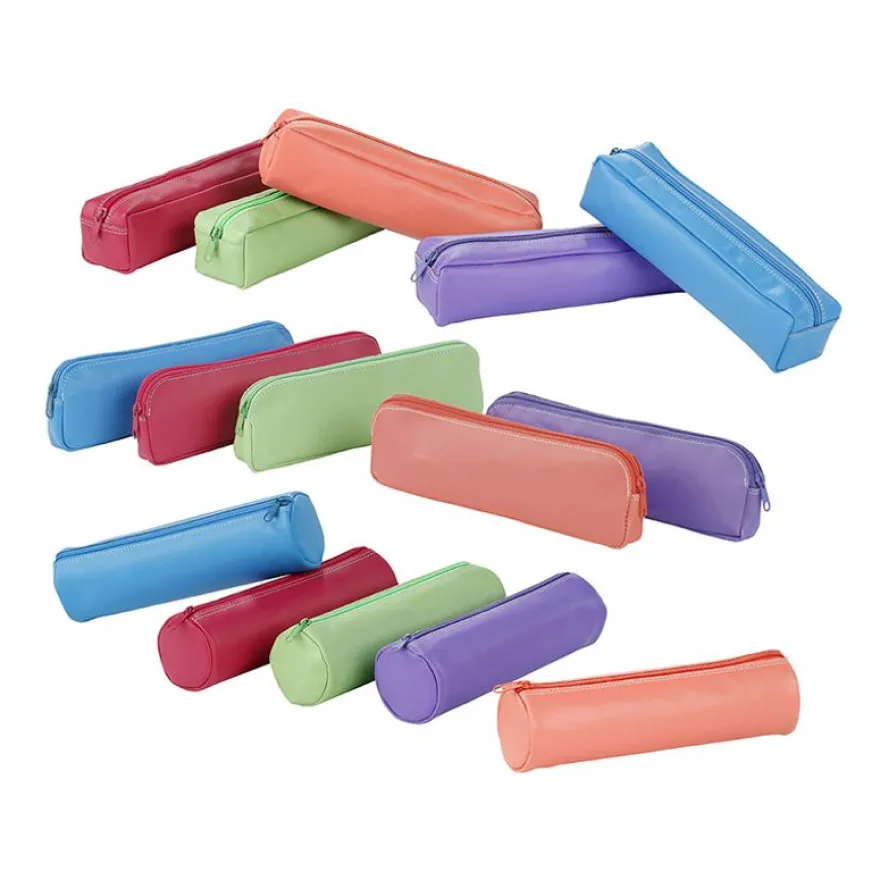 Trousse Fun en cuir - 1 compartiment - différents coloris et formes disponibles - Viquel