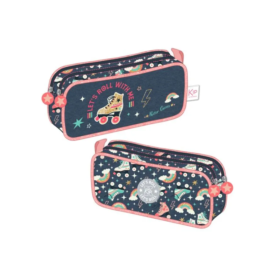 Trousse KIP Roller - 2 compartiments - bleu marine - Kid'Abord