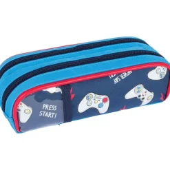 Trousse Les Scolaires Garçon - 2 compartiments - marine et bleu - Oberthur