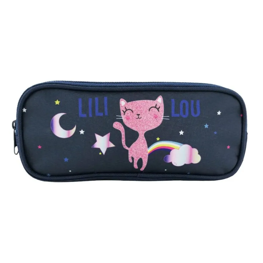 Trousse Lili Lou - 2 compartiments - bleu - Bagtrotter