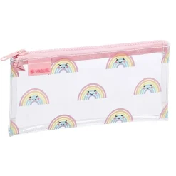 Trousse plate Baby Kawaii - 1 compartiment - 2 modèles disponibles : requin ou rainbow - Viquel