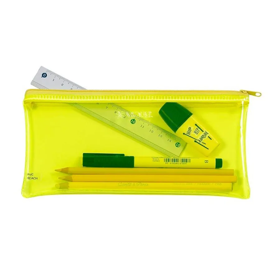 Trousse plate Crystal - 1 compartiment - 5 coloris disponibles - Viquel