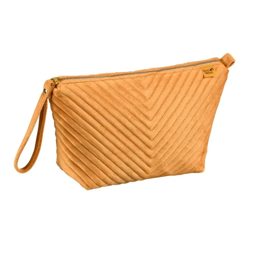 Trousse pochette Colette - 1 compartiment - jaune moutarde - Quo Vadis