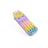 Trousse Pop‑It licorne lavande multicolore avec bulles antistress et surface lavable douce