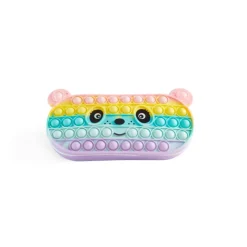 Trousse Pop‑It panda multicolore avec bulles antistress - surface lavable et douce