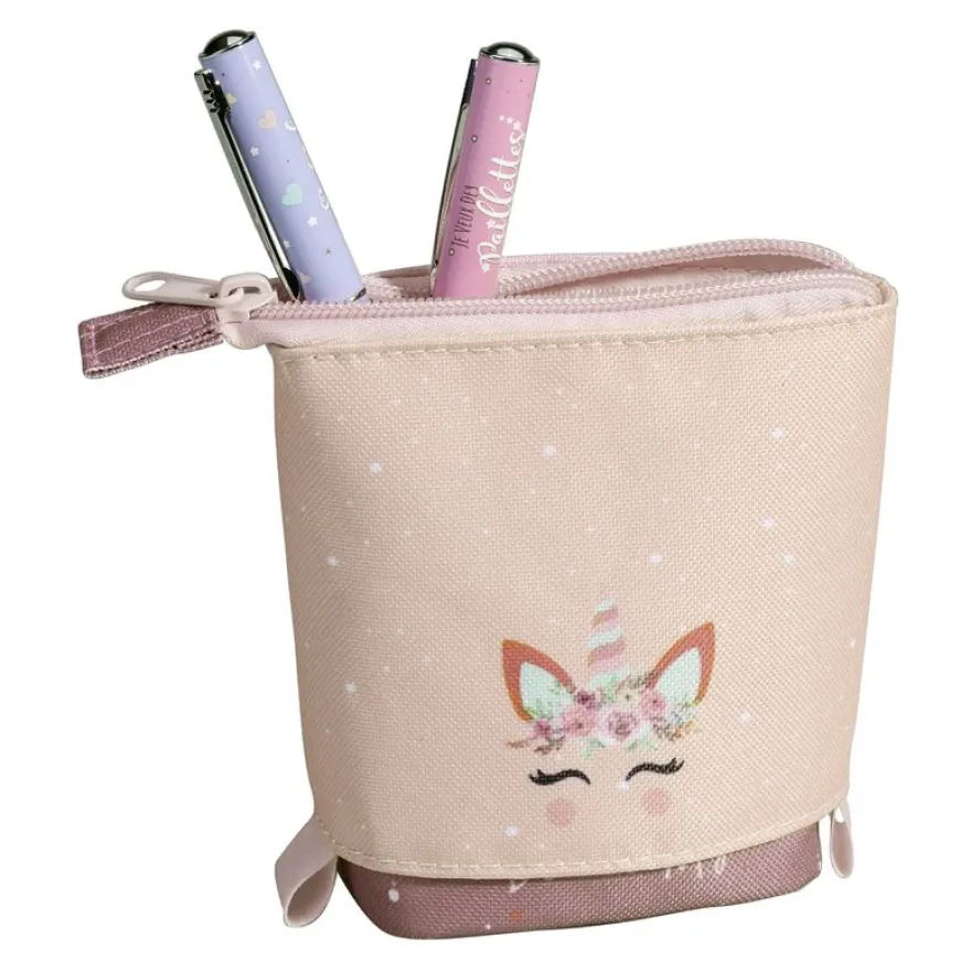 Trousse pot à crayons Shool "Pop-Up" - 1 compartiment - disponible en 4 motifs licorne - Carpentras