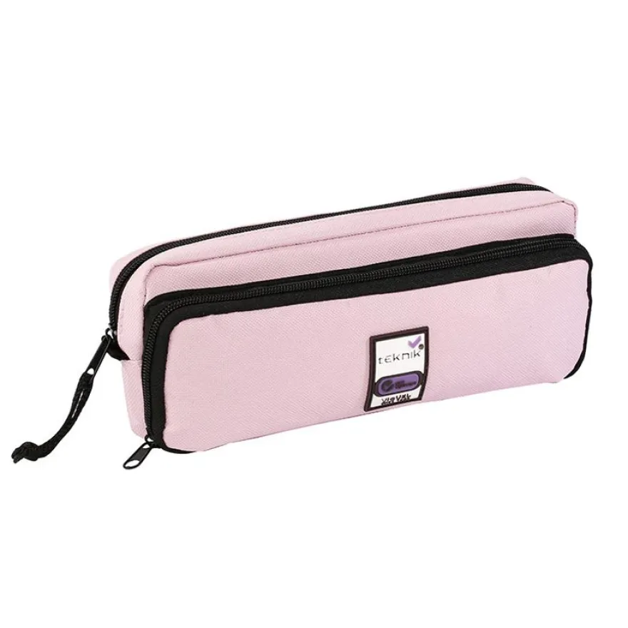 Trousse rectangulaire Big Teknik - 2 compartiments - disponible dans différentes couleurs - Viquel