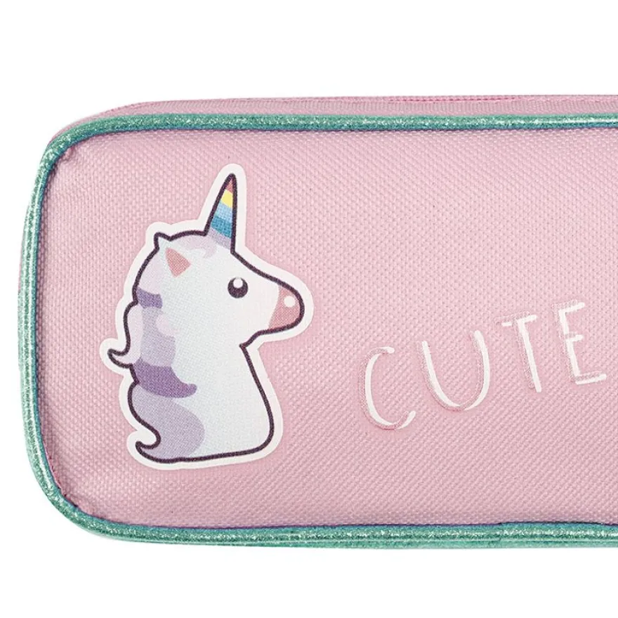 Trousse rectangulaire Bubbles - 2 compartiments - rose - Viquel