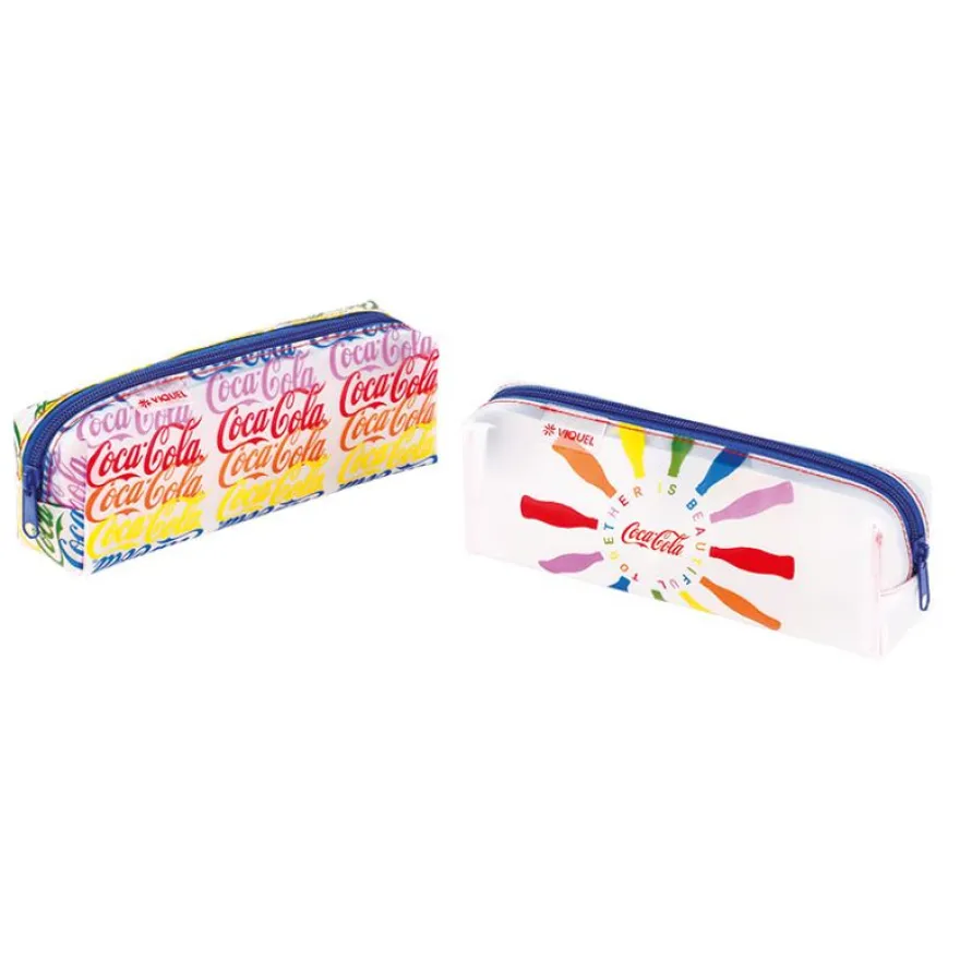 Trousse rectangulaire Coca-Cola - 1 compartiment - 2 modèles disponibles - Viquel