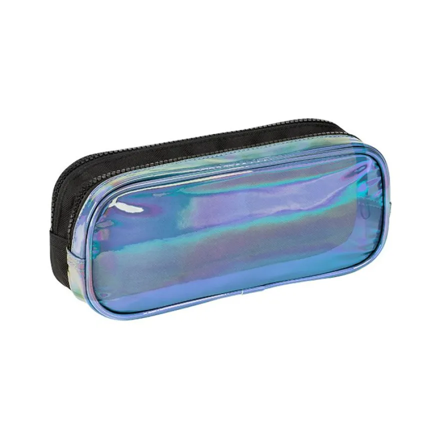 Trousse rectangulaire Holographic - 2 compartiments - noir - Viquel