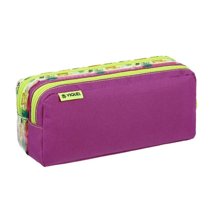 Trousse rectangulaire Jungle - 2 compartiments - 2 modèles disponibles - Viquel
