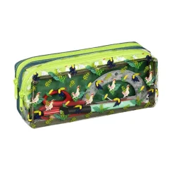 Trousse rectangulaire Jungle - 2 compartiments - 2 modèles disponibles - Viquel