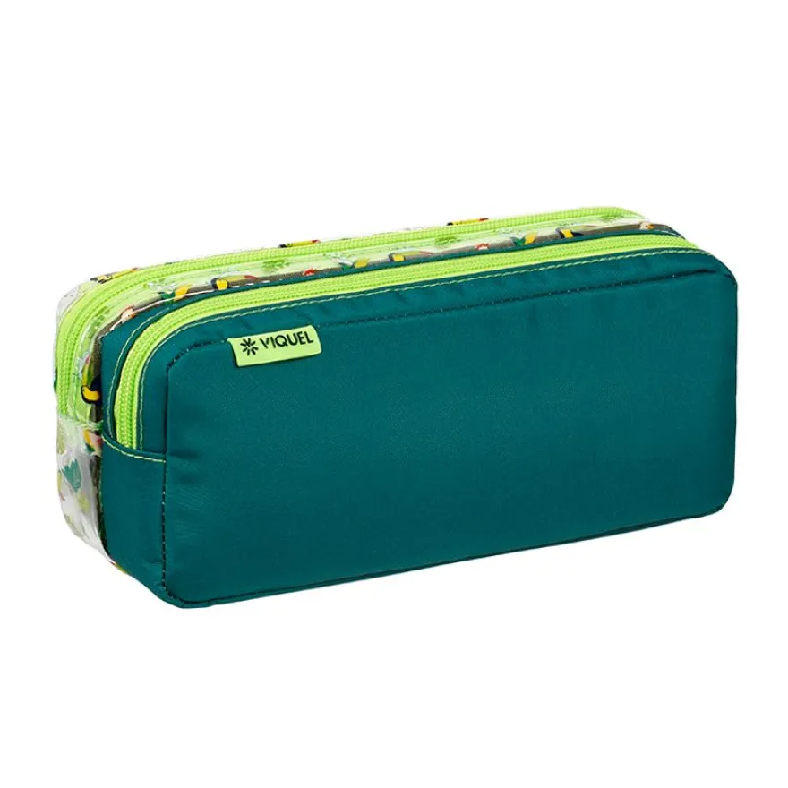 Trousse rectangulaire Jungle - 2 compartiments - 2 modèles disponibles - Viquel