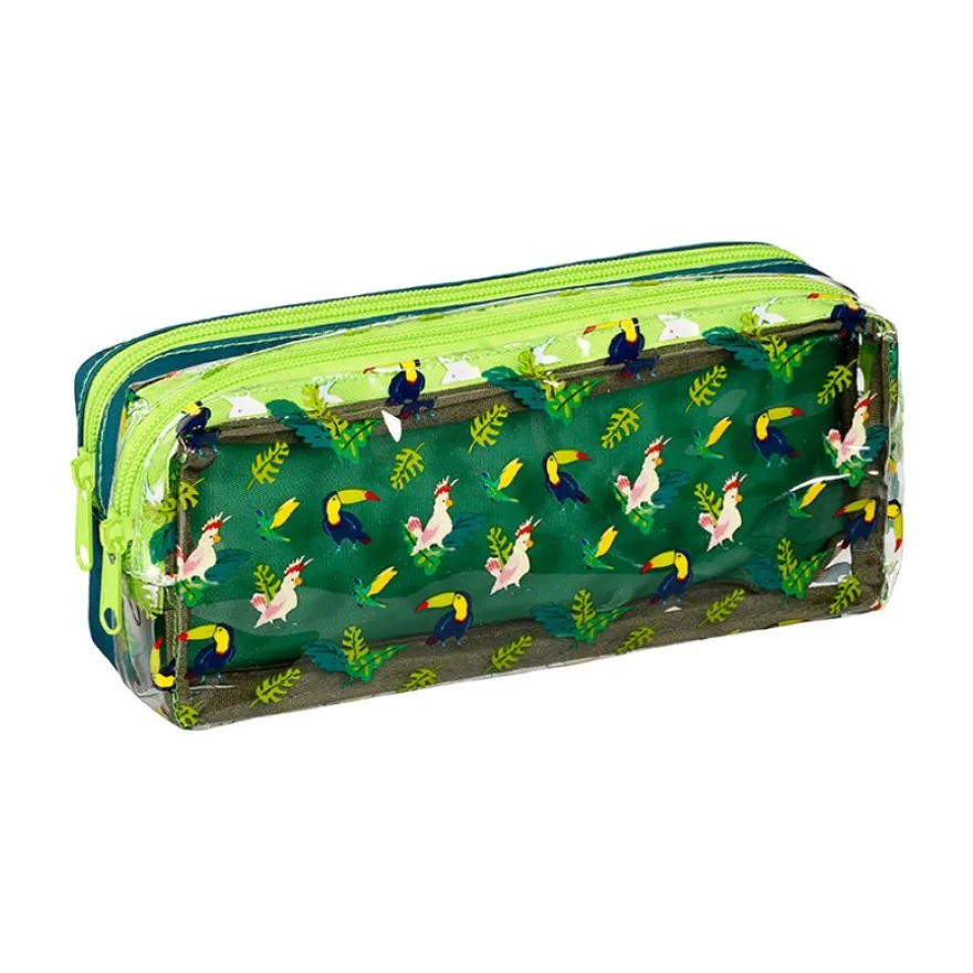 Trousse rectangulaire Jungle - 2 compartiments - 2 modèles disponibles - Viquel