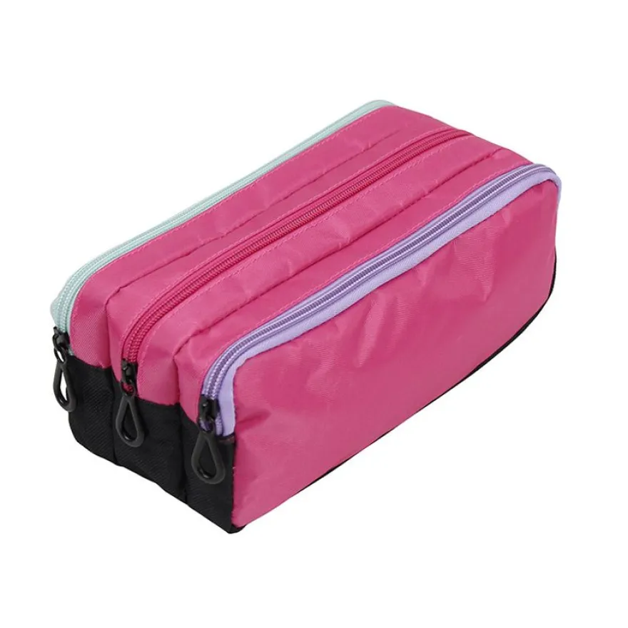 Trousse rectangulaire King Size Triple - 3 compartiments - 4 coloris disponibles - Viquel