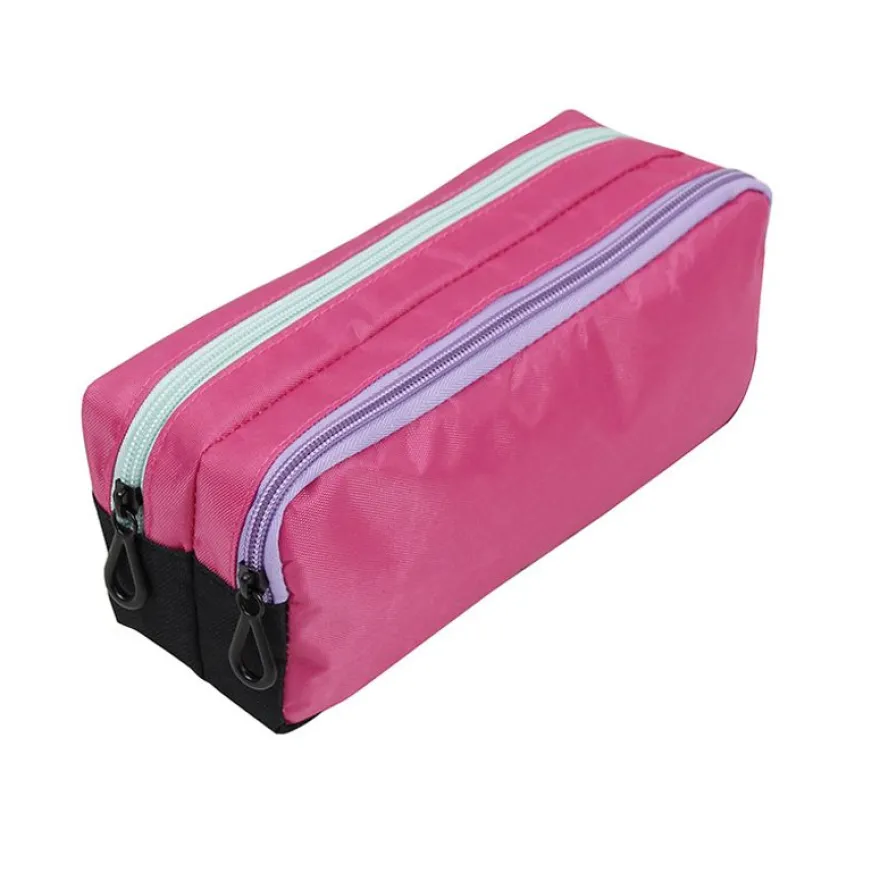 Trousse rectangulaire King Size Double - 2 compartiments - 4 coloris disponibles - Viquel