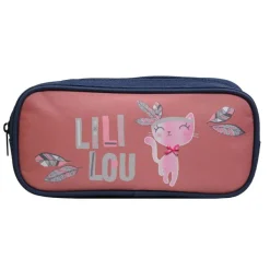 Trousse rectangulaire Lililou - 1 compartiment - rose - Bagtrotter