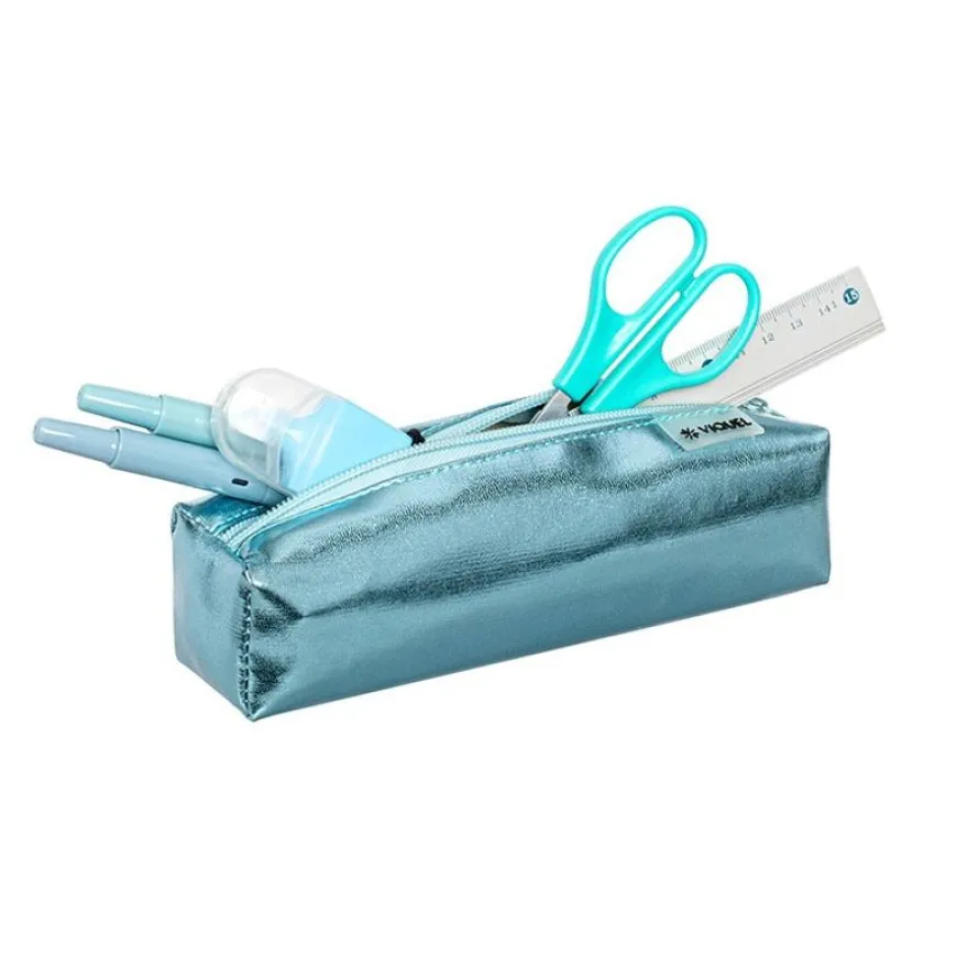 Trousse rectangulaire Silver - 1 compartiment - 5 coloris disponibles - Viquel