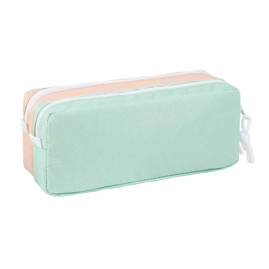 Trousse rectangulaire Teknik Pastel - 2 compartiments - 2 modèles disponibles - Exclusivité Bureau Vallée - Viquel