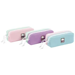 Trousse rectangulaire Teknik Pastel - 2 compartiments - 3 modèles disponibles - Viquel