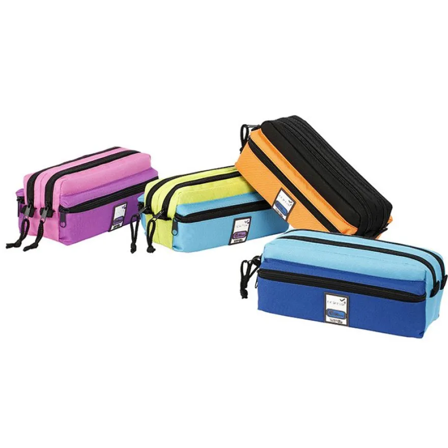 Trousse rectangulaire Teknik 4+ - 4 compartiments - 4 coloris disponibles - Viquel