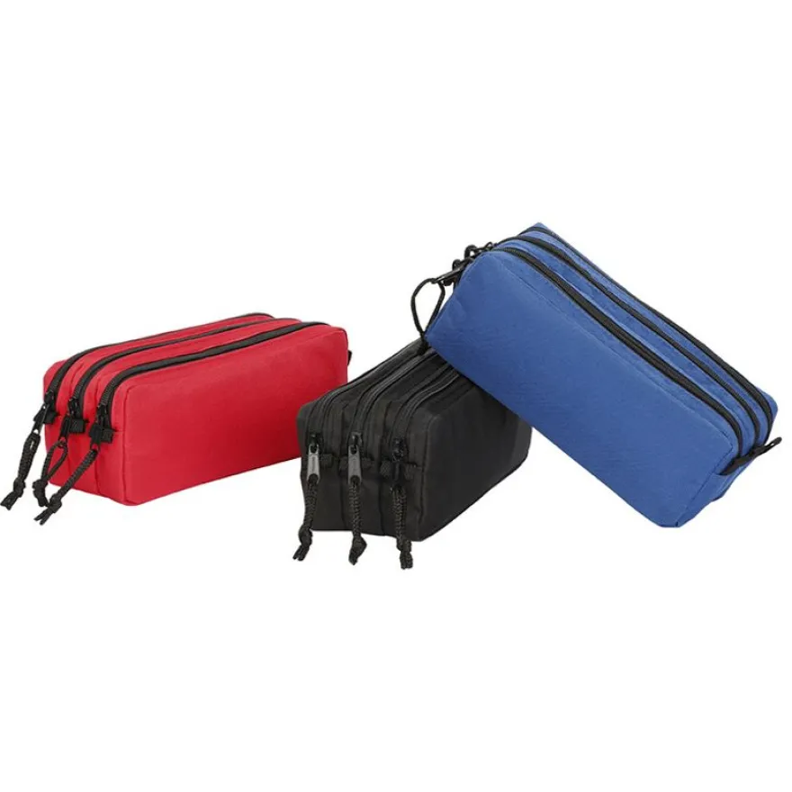 Trousse rectangulaire Trizip - 3 compartiments - 3 coloris disponibles - Viquel