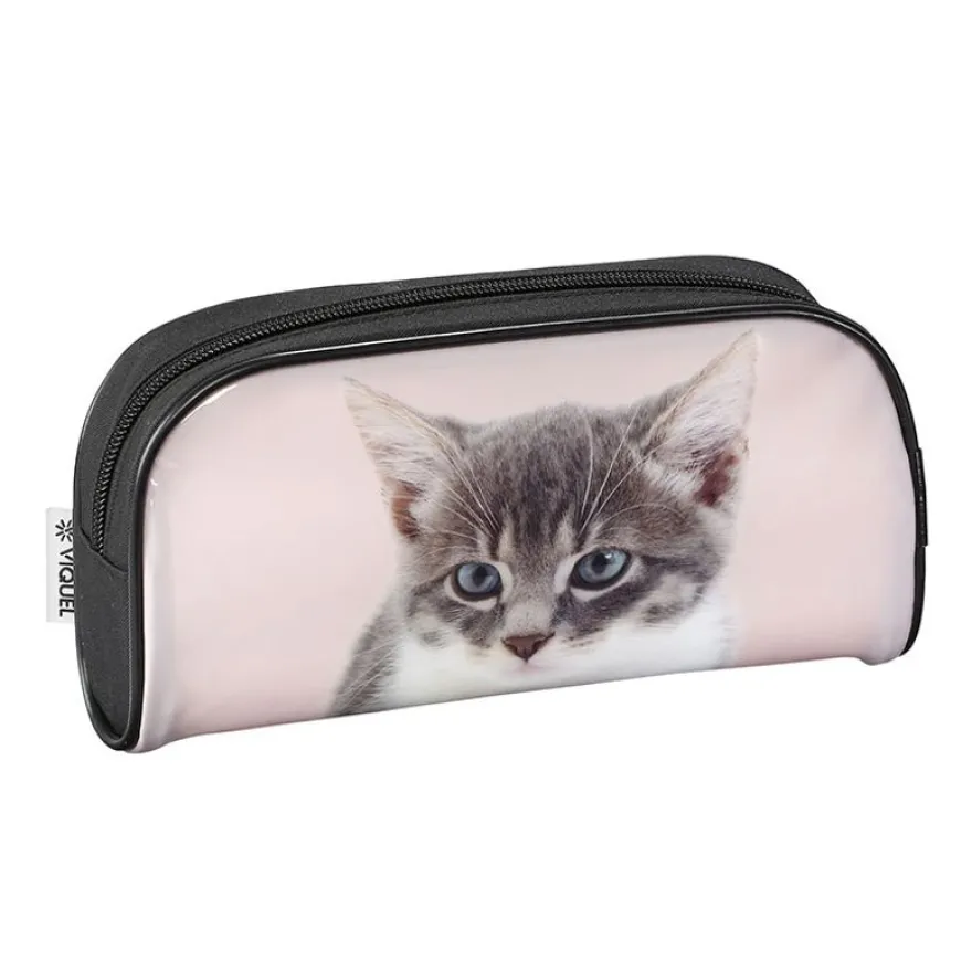 Trousse rectangulaire Zoo Face - 1 compartiment - 2 modèles disponibles - Viquel