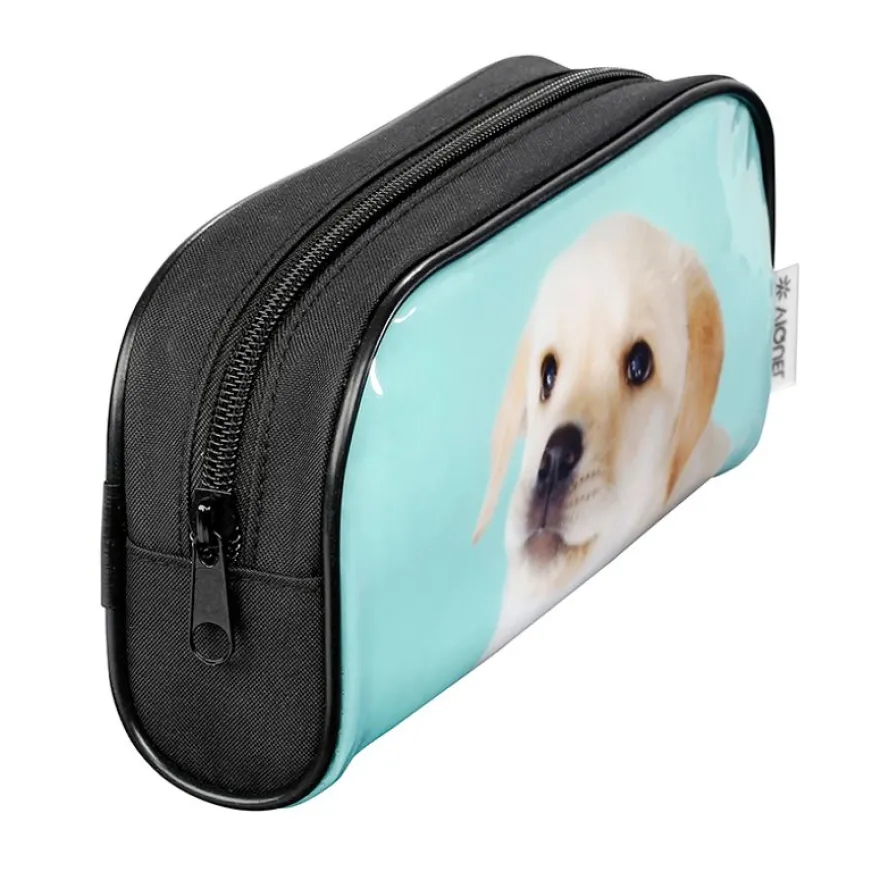 Trousse rectangulaire Zoo Face - 1 compartiment - 2 modèles disponibles - Viquel