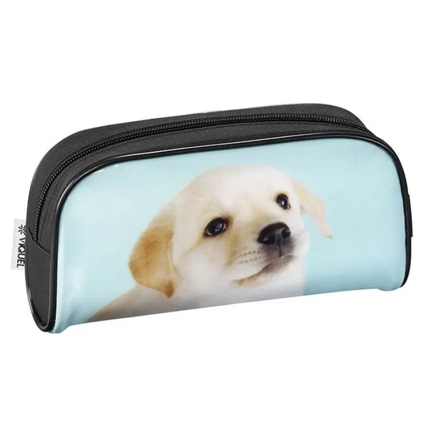 Trousse rectangulaire Zoo Face - 1 compartiment - 2 modèles disponibles - Viquel