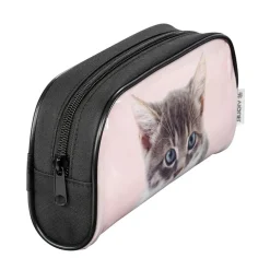 Trousse rectangulaire Zoo Face - 1 compartiment - 2 modèles disponibles - Viquel