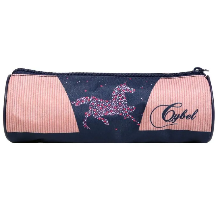 Trousse ronde Cybel - 1 compartiment - bleu/velours - Bagtrotter