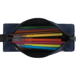 Trousse ronde Deeluxe Primaire - 1 compartiment - marine chine - Oberthur