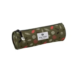 Trousse ronde Dino Kaki - 1 compartiment - dinosaure - Pol Fox