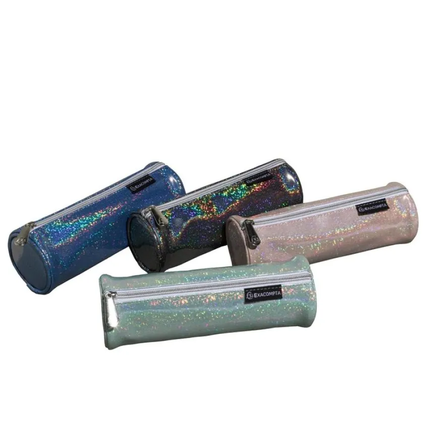 Trousse ronde Glitter - disponible dans différentes couleurs - Exacompta