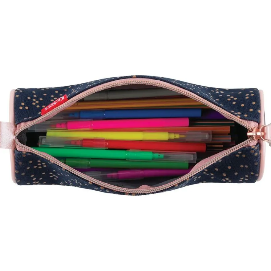 Trousse ronde Kickers Girl - 1 compartiment - marine - Oberthur