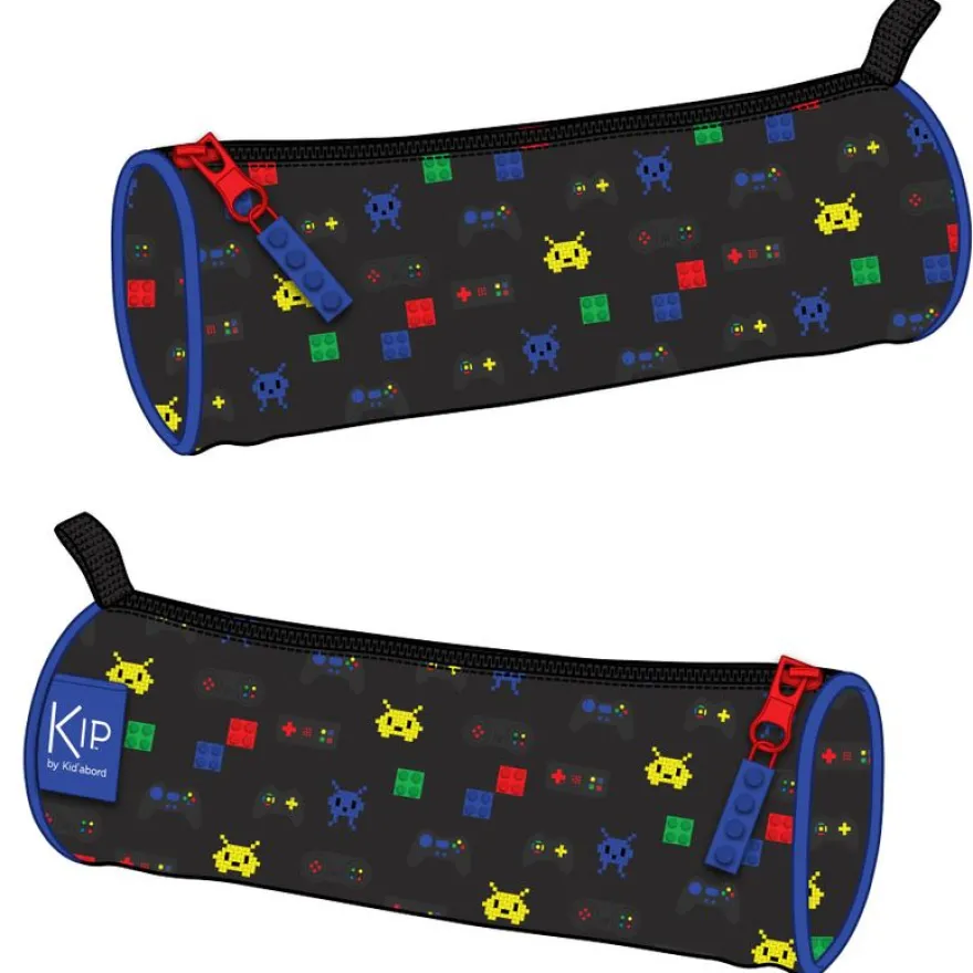 Trousse ronde KIP Game Zone - 1 compartiment - noir - Kid'Abord
