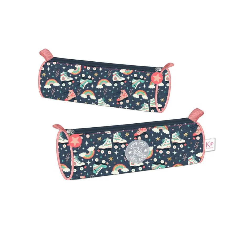 Trousse ronde KIP Roller - 1 compartiment - bleu marine - Kid'Abord