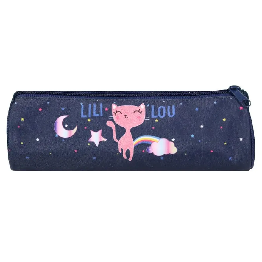 Trousse ronde Lili Lou - 1 compartiment - bleu - Bagtrotter