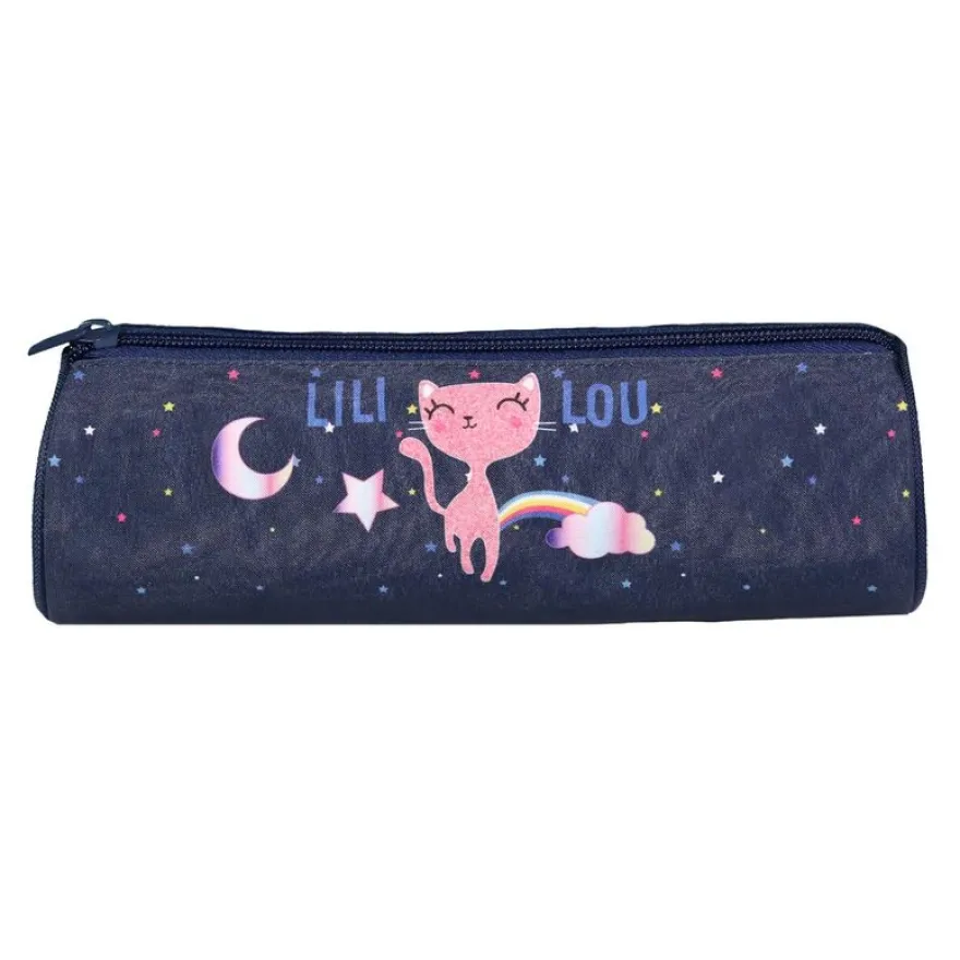 Trousse ronde Lili Lou - 1 compartiment - bleu - Bagtrotter