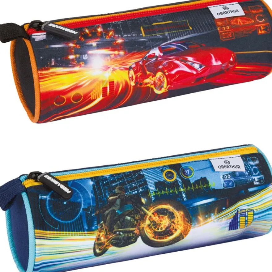 Trousse ronde Megacars / Megabikes - 1 compartiment - marine ou noir - Oberthur
