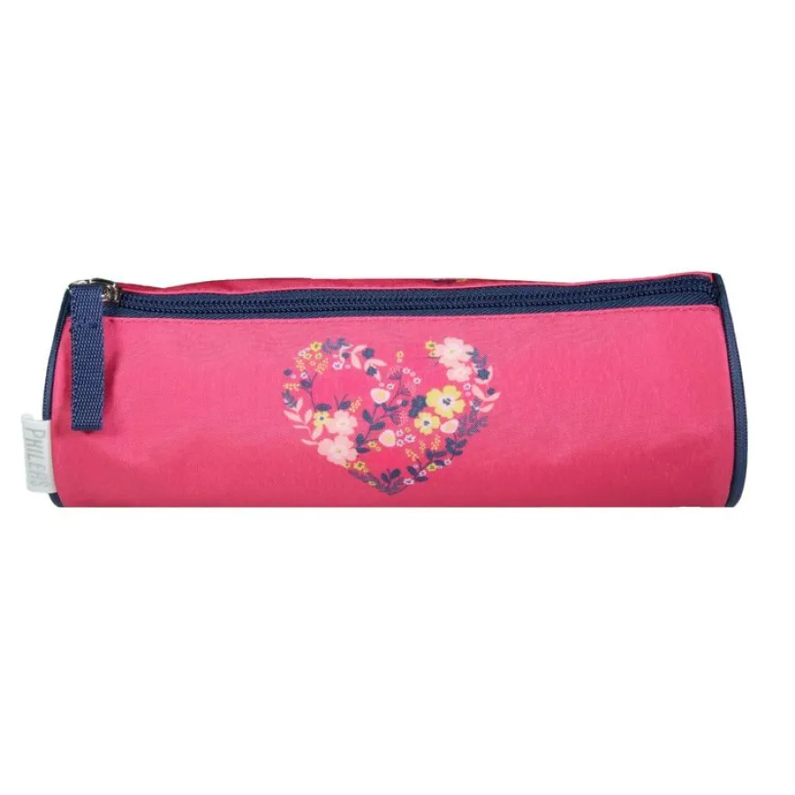 Trousse ronde Phileas - 1 compartiment - cœur - Bagtrotter