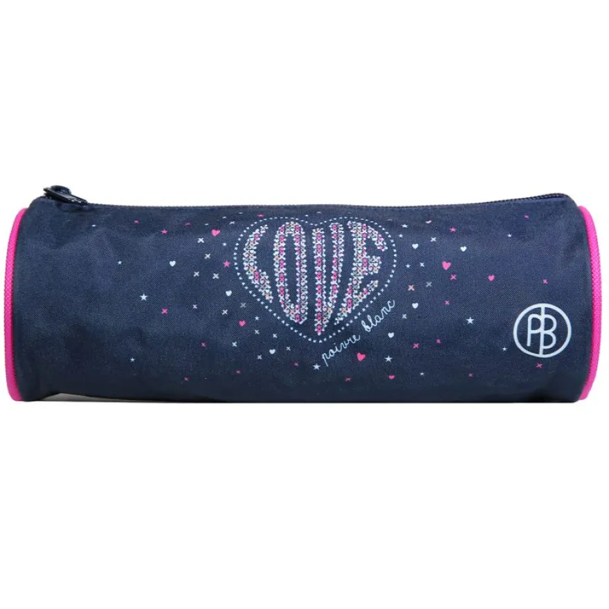Trousse ronde Poivre Blanc - 1 compartiment - bleu - Bagtrotter