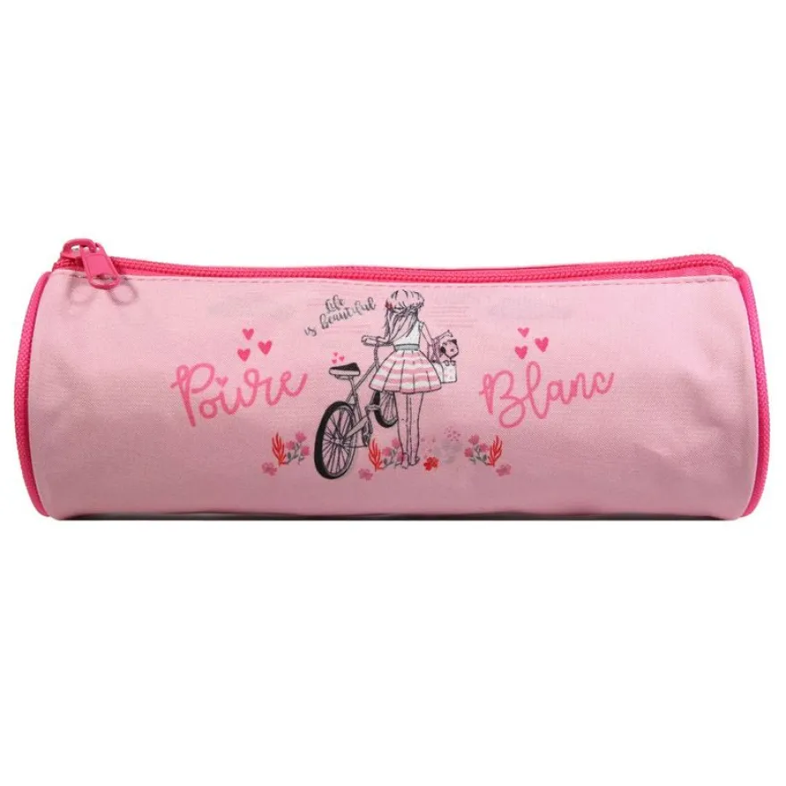Trousse ronde Poivre Blanc - 1 compartiment - rose - Bagtrotter