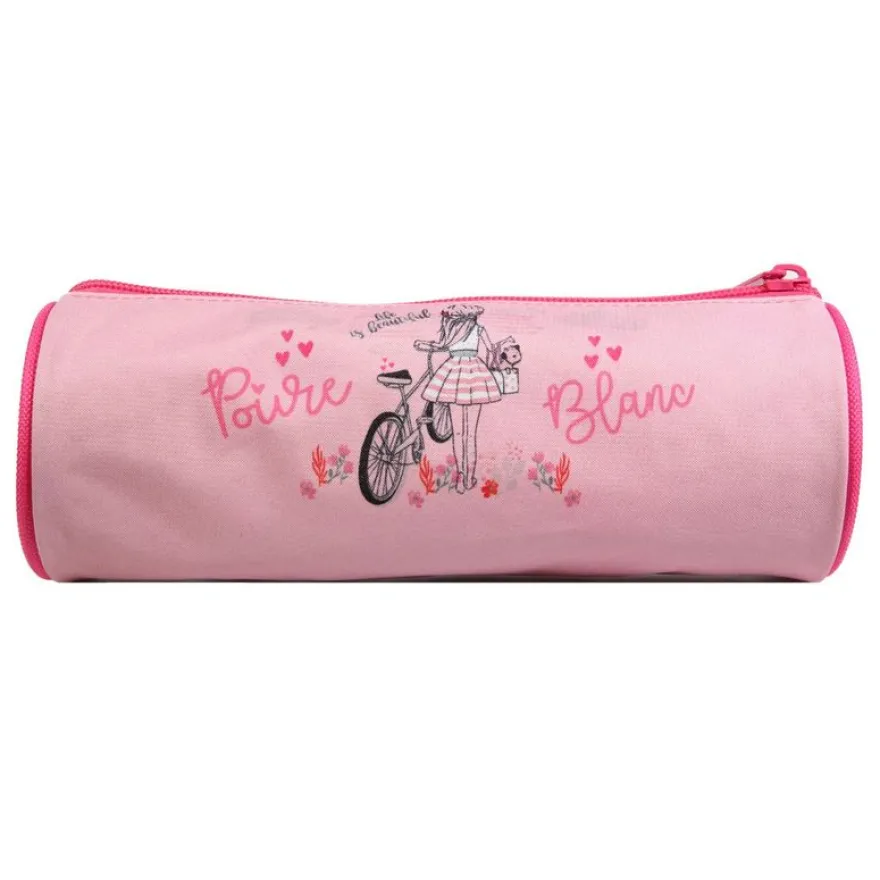 Trousse ronde Poivre Blanc - 1 compartiment - rose - Bagtrotter