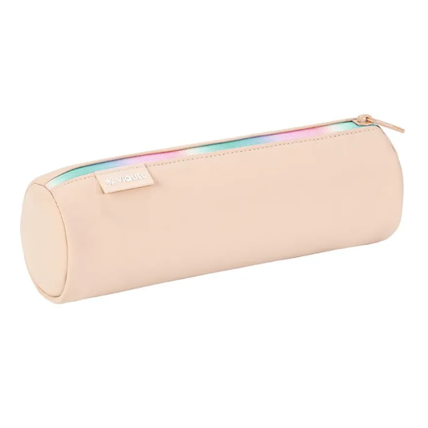 Trousse ronde Rainbow Pastel - 1 compartiment - 2 modèles disponibles - Viquel