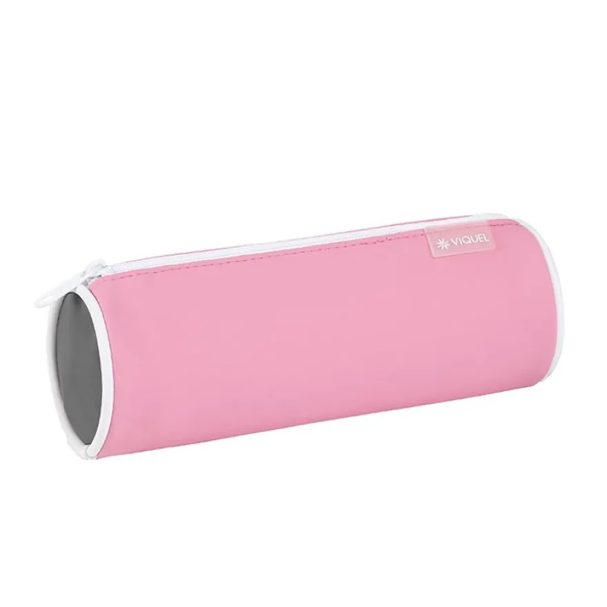 Trousse ronde Rubber - 1 compartiment - 4 coloris disponibles - Viquel