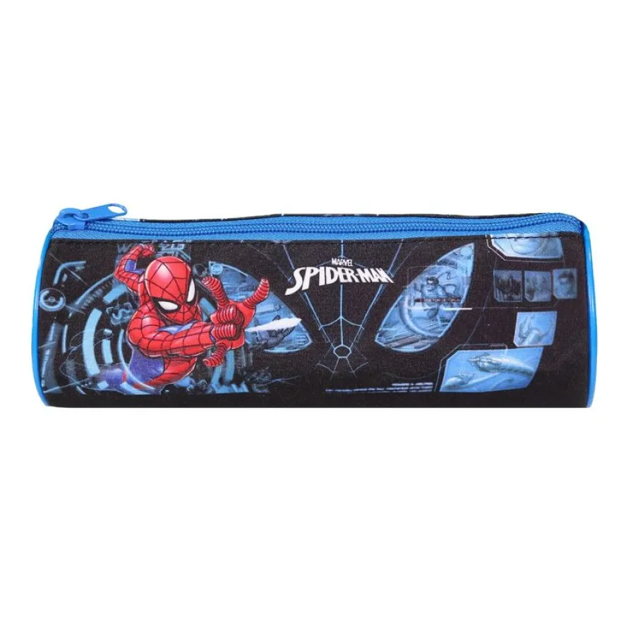 Trousse ronde Spiderman - 1 compartiment - bleu - Bagtrotter